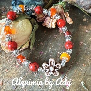 red turquoise beaded bracelet